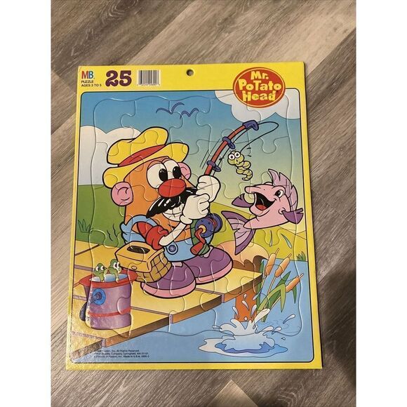 Vintage Hasbro Playskool 1998 Mr & Mrs Potato Head Frame Tray Puzzle w/Books* 25 - Picture 1 of 3